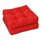 Set of 2 Outdoor Indoor Chair Cushions with Thick Cotton Filling and Reversible Design